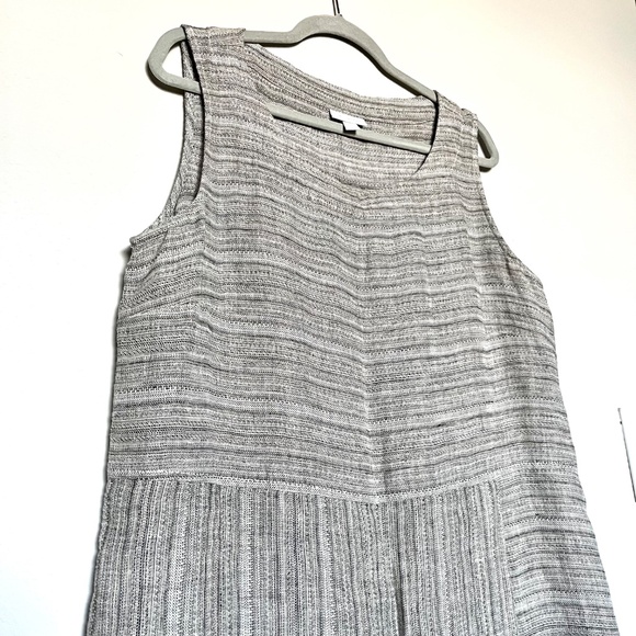 J. Jill Pure Jill Linen Faux Wrap Shift Dress Gray Lagenlook Sleeveless Size L - Picture 3 of 10